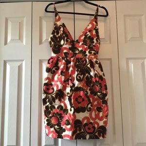 Milly Mini Pink, Brown and White Size 8 Dress